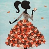 Мозаика из пайеток на холсте &amp;quot;Девочка с бабочками&amp;quot;