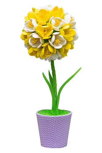 Набор для творчества топиарий &amp;quot;Крокусы&amp;quot; желтый/белый 